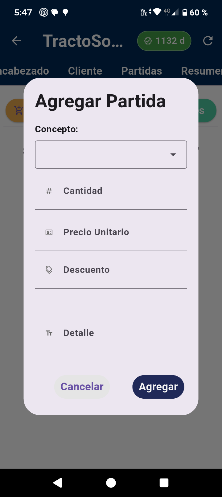 Agrega productos o servicios en la app móvil Facturador TS